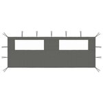vidaXL Paroi latérale de belvédère avec fenêtres 6x2 m Anthracite