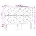 Tête de Lit LED vidaXL Design Blocs Diamants Noir 144 cm Tissu