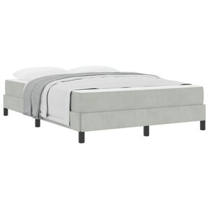 vidaXL Lit à ressorts avec matelas Gris clair 160 x 210 cm tissu