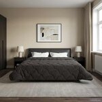 vidaXL Duvet d'hiver Matelassé Anthracite 220 x 260 cm