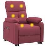 vidaXL Fauteuil électrique de massage Bordeaux Tissu