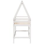 vidaXL Lit superposé et échelle et toit blanc 90x200cm bois pin massif