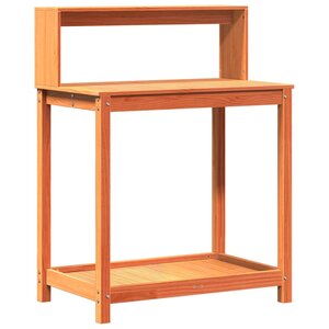 vidaXL Table de rempotage avec étagères marron bois massif de pin