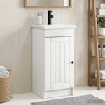 vidaXL Meuble de salle de bain avec évier Blanc brillant