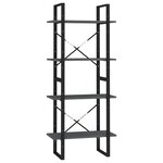 vidaXL Bibliothèque à 4 niveaux Gris 60x30x140 cm Bois de pin massif