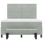 vidaXL Lit à ressorts avec Matelas & Banc Gris Clair 160x200 cm Velours