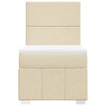 vidaXL Sommier à lattes de lit avec matelas Crème 90x200 cm Tissu