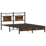 vidaXL Cadre de lit sans matelas chêne fumé 140x190 cm bois ingénierie