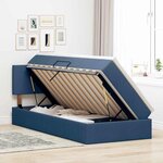 vidaXL Lit avec rangement et matelas Bleu 90 x 200 cm Velours