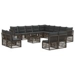 vidaXL Ensemble de canapé de jardin 14 Pièces Gris polyrotin