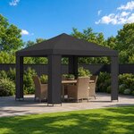 vidaXL Pavillon 3 x 3 m Anthracite Polyester et Acier 190 gsm