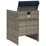 vidaXL Chaises de jardin avec coussins lot de 4 gris résine tressée