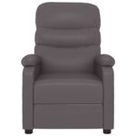vidaXL Fauteuil inclinable réglable avec repose-pieds gris similicuir