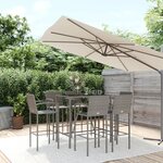 vidaXL Ensemble de bar de jardin 7 Pièces gris résine tressée