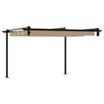 vidaXL Gazebo mural Taupe Acier