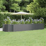 vidaXL Lit surélevé de jardin Anthracite Acier galvanisé