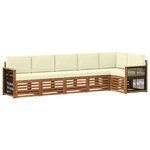 vidaXL Ensemble de canapé d'angle avec coussin 5 Pièces Naturel et Crème