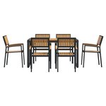 vidaXL Ensemble de salle à manger pour jardin 7 Pièces Noir et marron