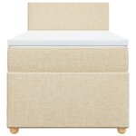 vidaXL Sommier à lattes de lit et matelas Crème 90x190 cm Tissu