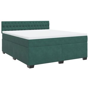 vidaXL Sommier à lattes de lit et matelas Vert foncé 180x200cm Velours