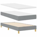 vidaXL Lit avec sommier et matelas gris clair 100x200 cm Tissu