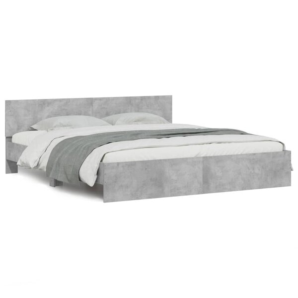 vidaXL Cadre de lit sans matelas gris béton 200x200 cm