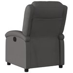 vidaXL Fauteuil inclinable gris cuir véritable