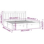 vidaXL Cadre de lit Bois massif 200x200 cm