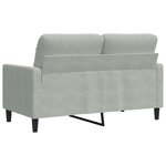 vidaXL Canapé à 2 places Gris clair 120 cm Velours