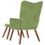 vidaXL Chaise de relaxation avec tabouret Vert clair Velours