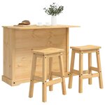 vidaXL Ensemble Cuisine Îlot avec tiroir Corona 3 Pièces Cire de Miel