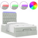 vidaXL Cadre de lit ottoman avec matelas gris clair 120x190 cm velours