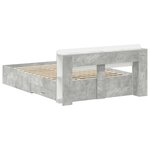 vidaXL Cadre de lit avec rangement Gris béton 160 x 200 cm
