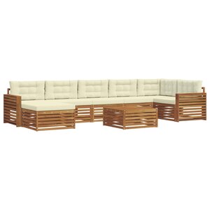 vidaXL Ensemble de canapés d'extérieur 8 pc Naturel et Crème