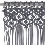 vidaXL Rideau en macramé Anthracite 140x240 cm Coton