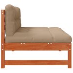 vidaXL Sofa de jardin milieu Pin massif Brun Ciré