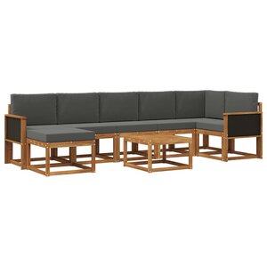 vidaXL Ensemble de canapés d'extérieur 8 pc Naturel et Anthracite