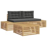 vidaXL 4 pc Ensemble de canapés d'extérieur Polyester Blanc