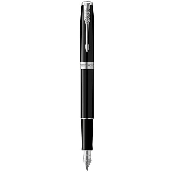 Parker sonnet stylo plume  laque noire  plume moyenne  encre noire  coffret cadeau