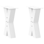 vidaXL Pieds de table basse en forme de X  2 pièces  blanc  38 x (42-43) cm  acier