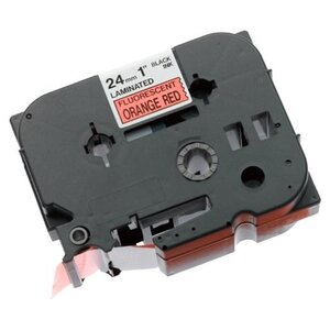 Ruban tz pour ptouch laminé noir/orange fluo 24mmx8m tzeb51 brother