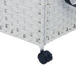 vidaXL Panier à linge avec roulettes blanc 60x35x60 5cm résine tressée