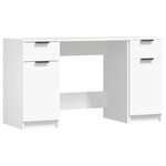 vidaXL Bureau avec armoire latérale Blanc Bois d'ingénierie