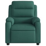 vidaXL Fauteuil de massage inclinable électrique Vert foncé Tissu