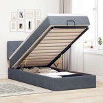 vidaXL Cadre de lit ottoman avec matelas gris foncé 80x200 cm velours