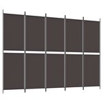 vidaXL Cloison de séparation 5 panneaux Marron 250x180 cm Tissu