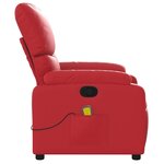 vidaXL Fauteuil de massage inclinable rouge similicuir