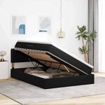 vidaXL Lit de rangement LED avec matelas Noir 140 x 200 cm Velours