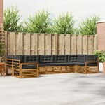 vidaXL Ensemble de canapés d'extérieur 7 Pièces Naturel et Anthracite