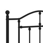 vidaXL Cadre de lit métal avec tête de lit/pied de lit noir 107x203 cm